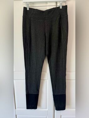 Eileen Fisher Dark Heather Gray Black Leggings Italian Yarn Small NWT Retail$168